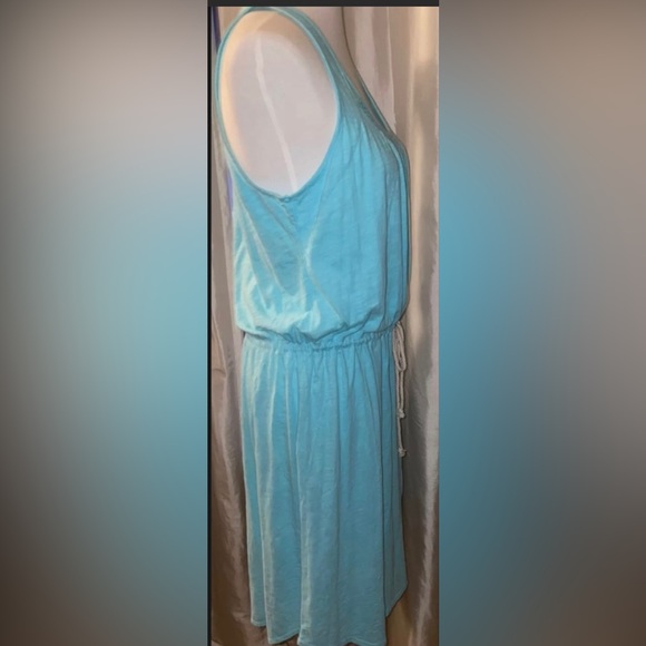 New! C&C California Sleeveless Turquoise Dream Catcher Drawstring Dress Size L🩵 - Picture 5 of 10